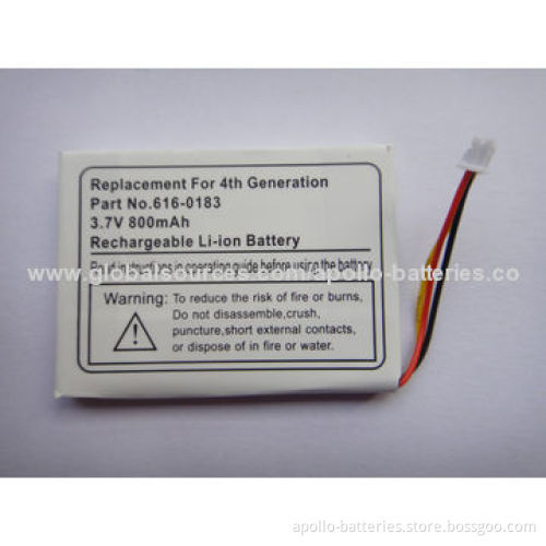 Mobile Phone Battery for iPod 4G, with 800mAh Capacity